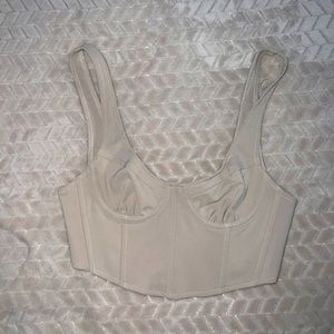 beige crop top